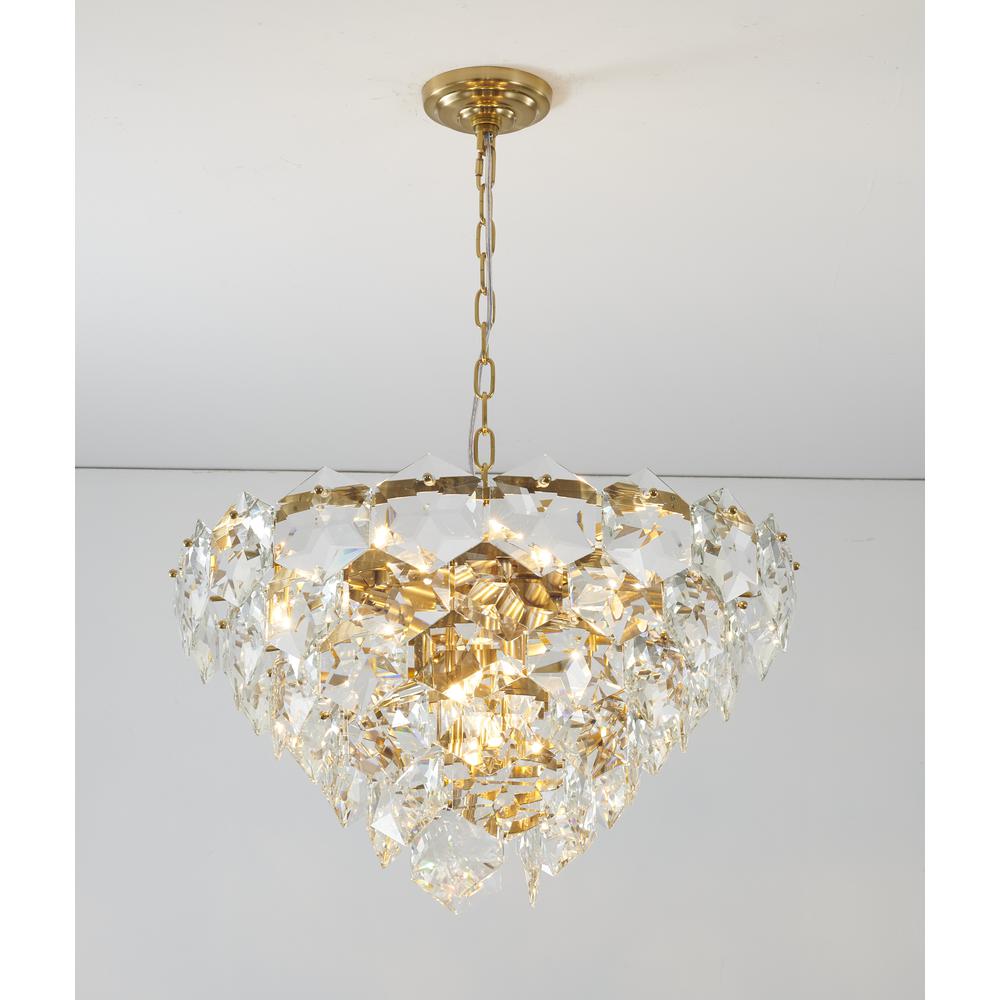 Chandelier Gold Steel & Crystal. Picture 3