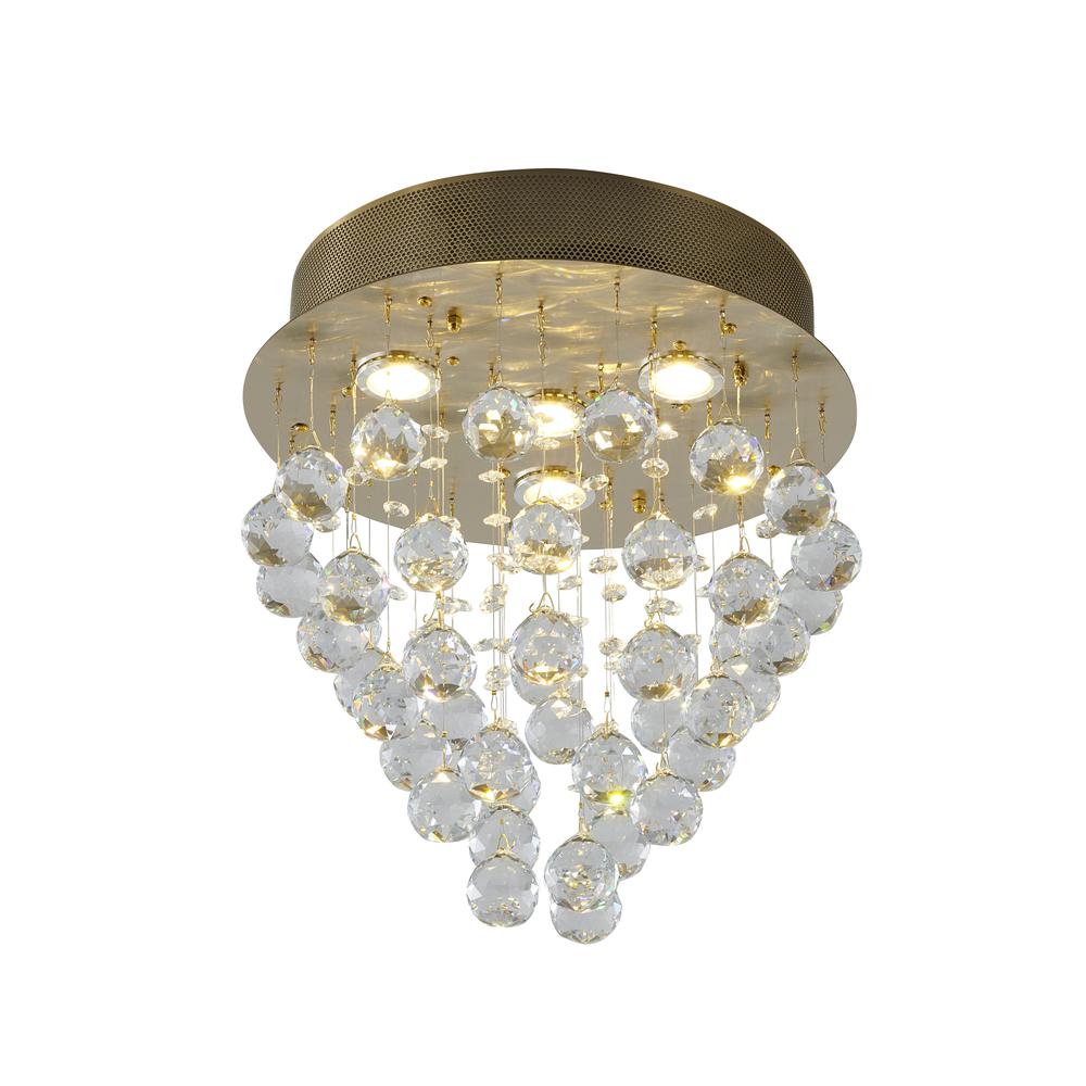 Semi Flush Mount Gold Iron & Crystal. Picture 1