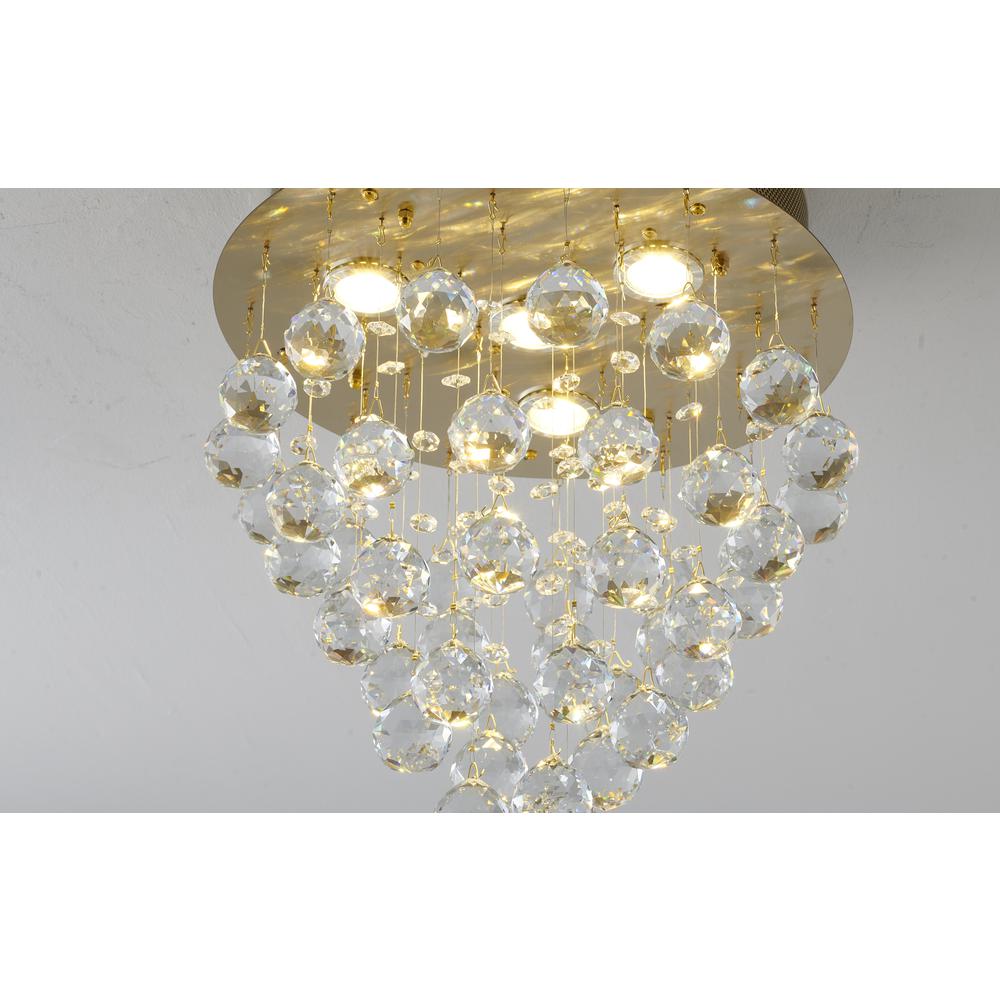 Semi Flush Mount Gold Iron & Crystal. Picture 5