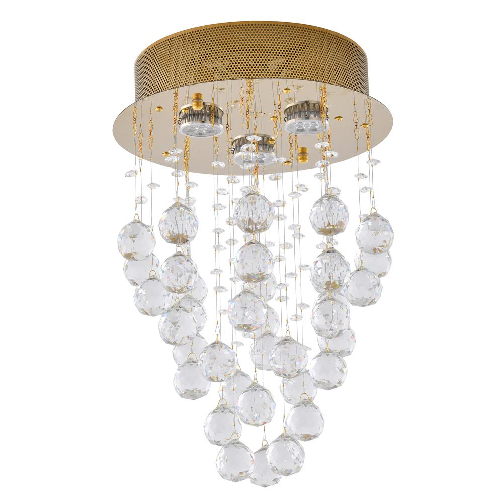 Semi Flush Mount Gold Metal & Crystal. Picture 3