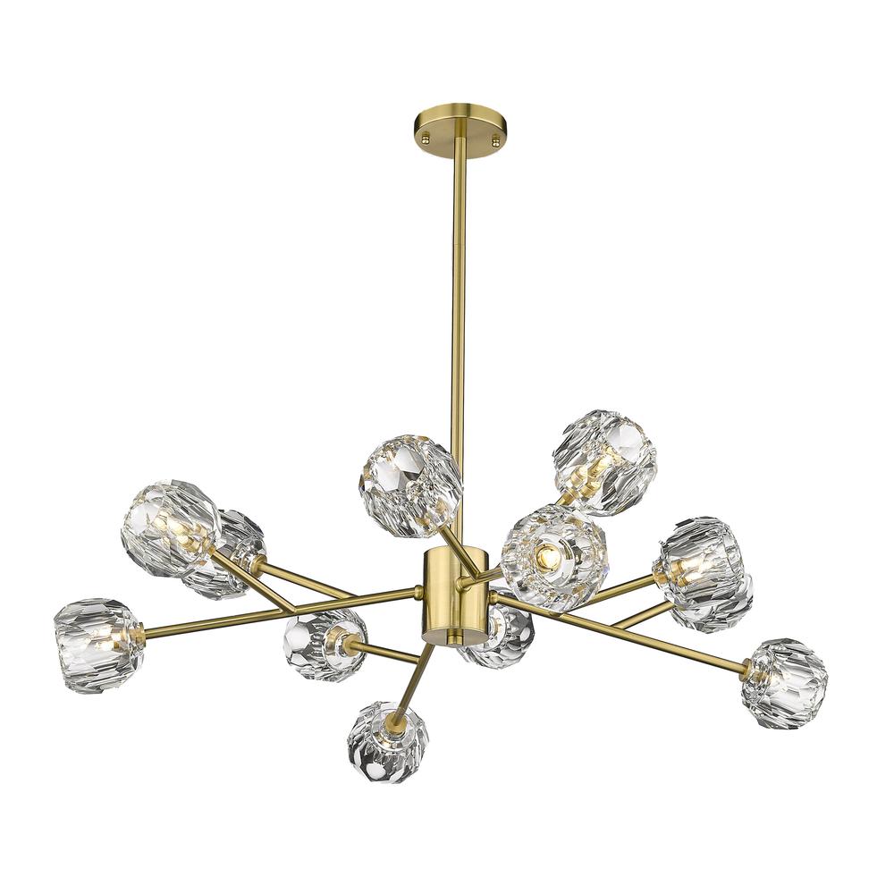 Chandelier Gold Iron & Crystal. Picture 1