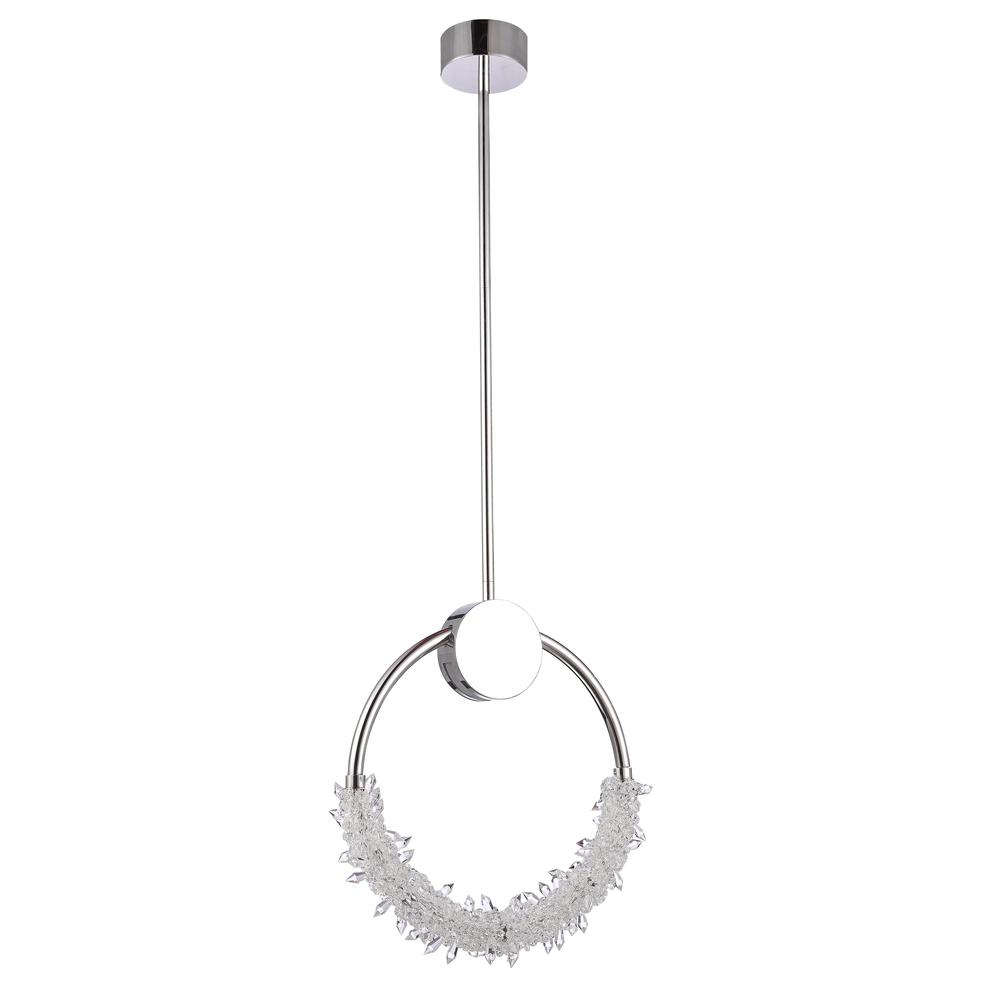 LED Single Pendant Lighting Chrome Stainless Steel & Crystal. Picture 2