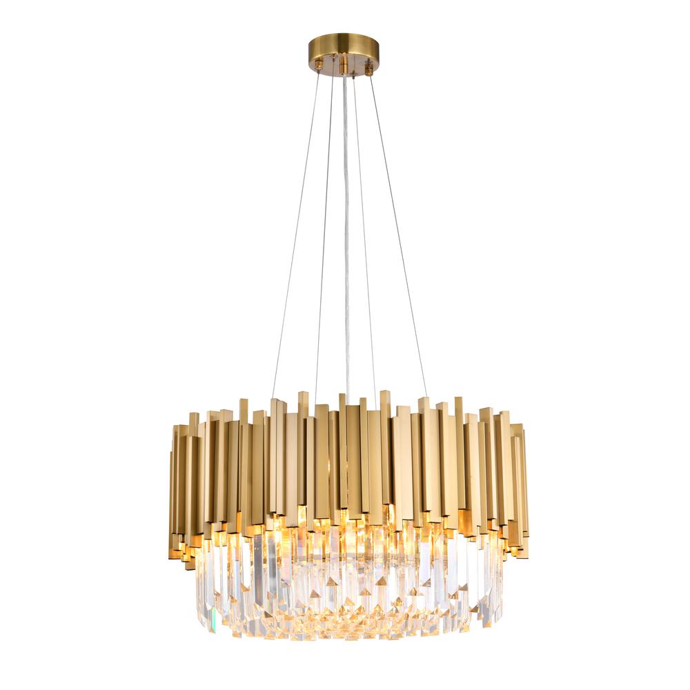 Chandelier Gold Stainless Steel & Crystal. Picture 1