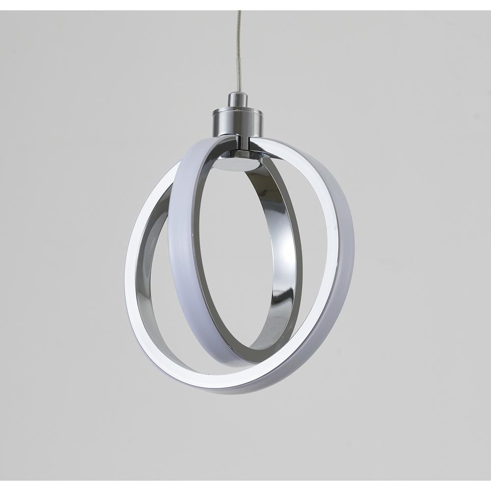 LED Single Pendant Lighting Chrome Metal & Acrylic. Picture 2