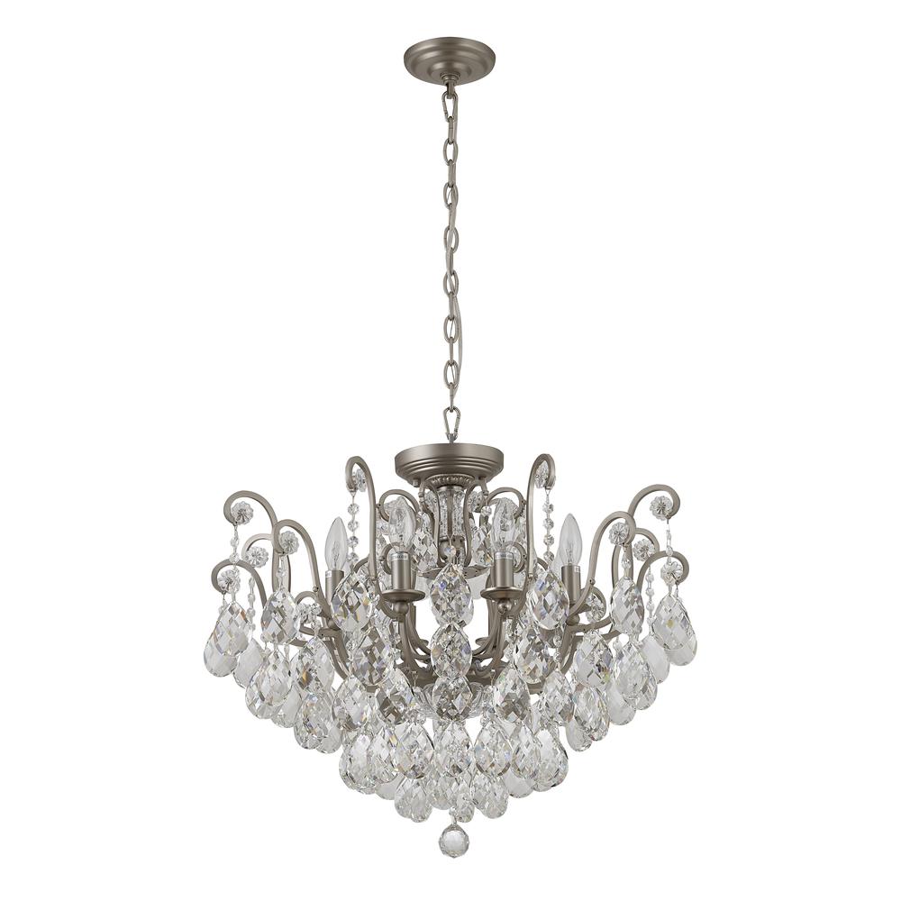 Chandelier Pewter Metal & Crystal. Picture 2