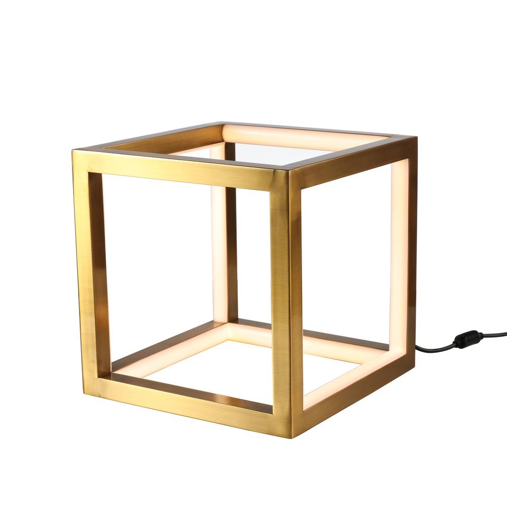 LED Table Lamp Gold Aluminum. Picture 1