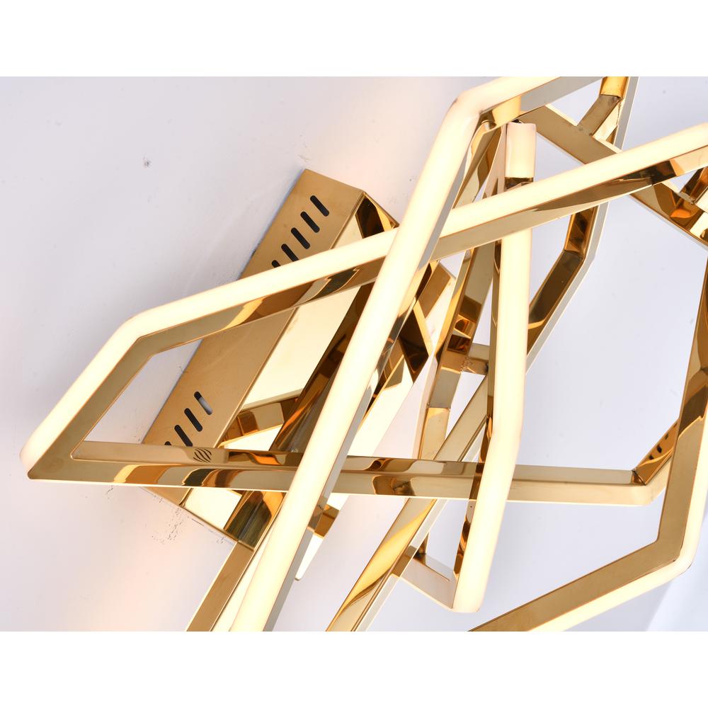LED Wall Sconce Gold Stainless Steel & Acrylic. Picture 4
