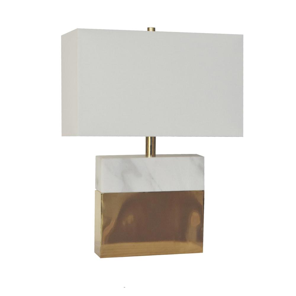 Table Lamp Gold Metal & Marble. Picture 1