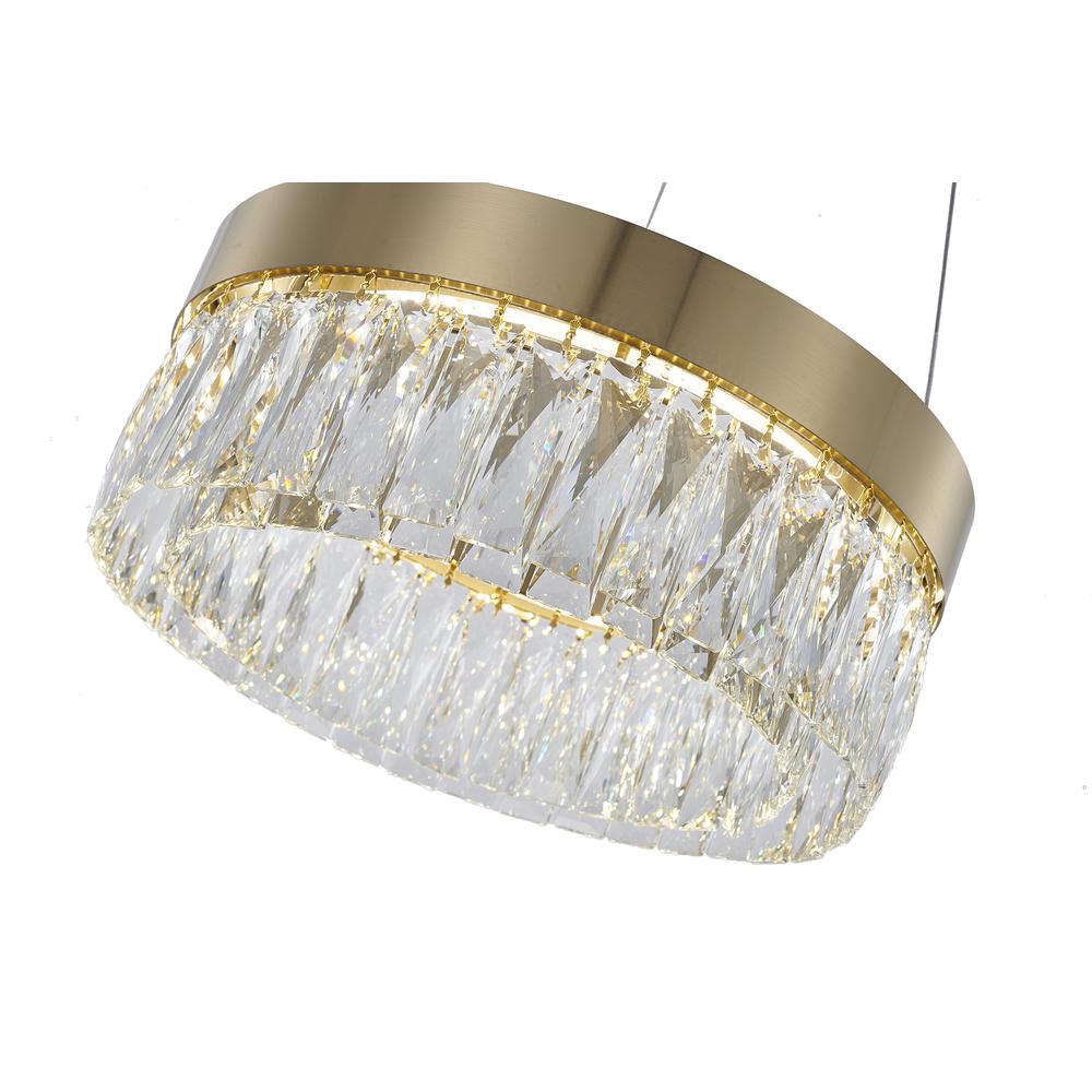 LED Chandelier Gold Stainless Steel & Crystal. Picture 5