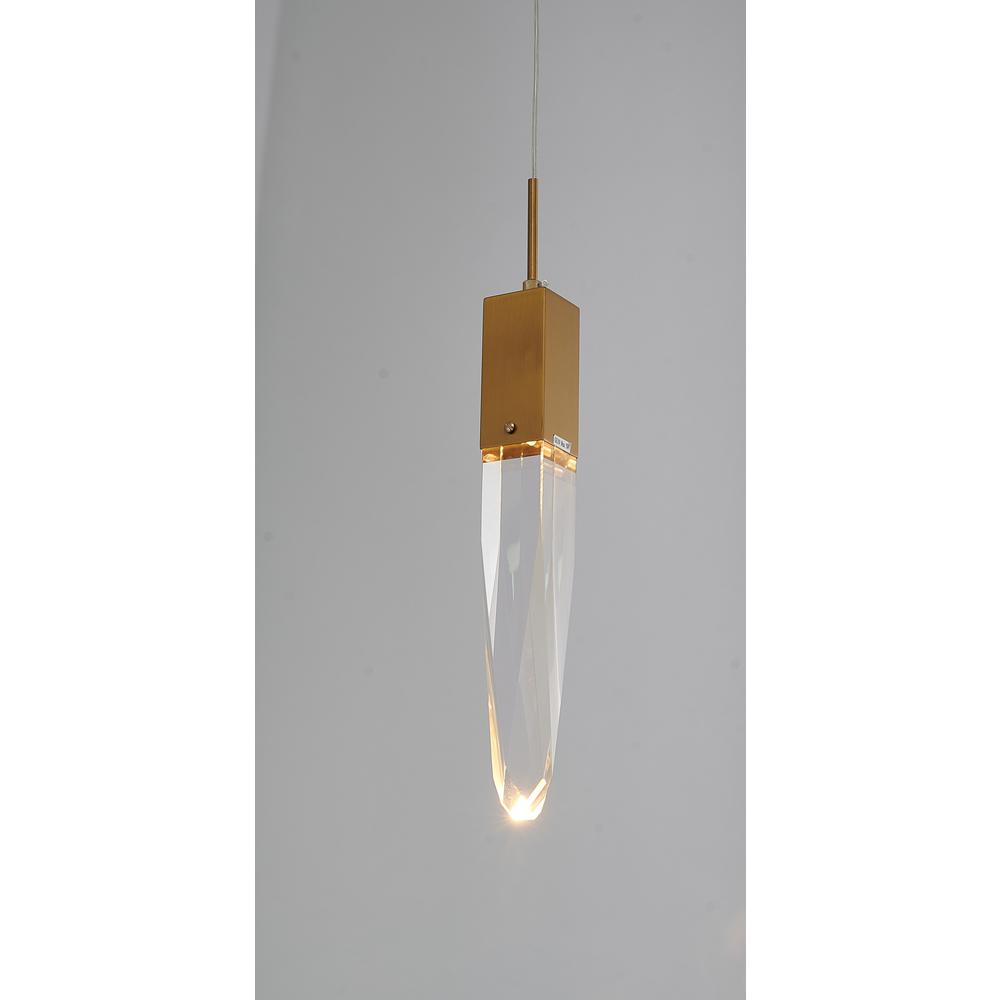 Single Pendant Lighting Gold Metal & Crystal. Picture 5