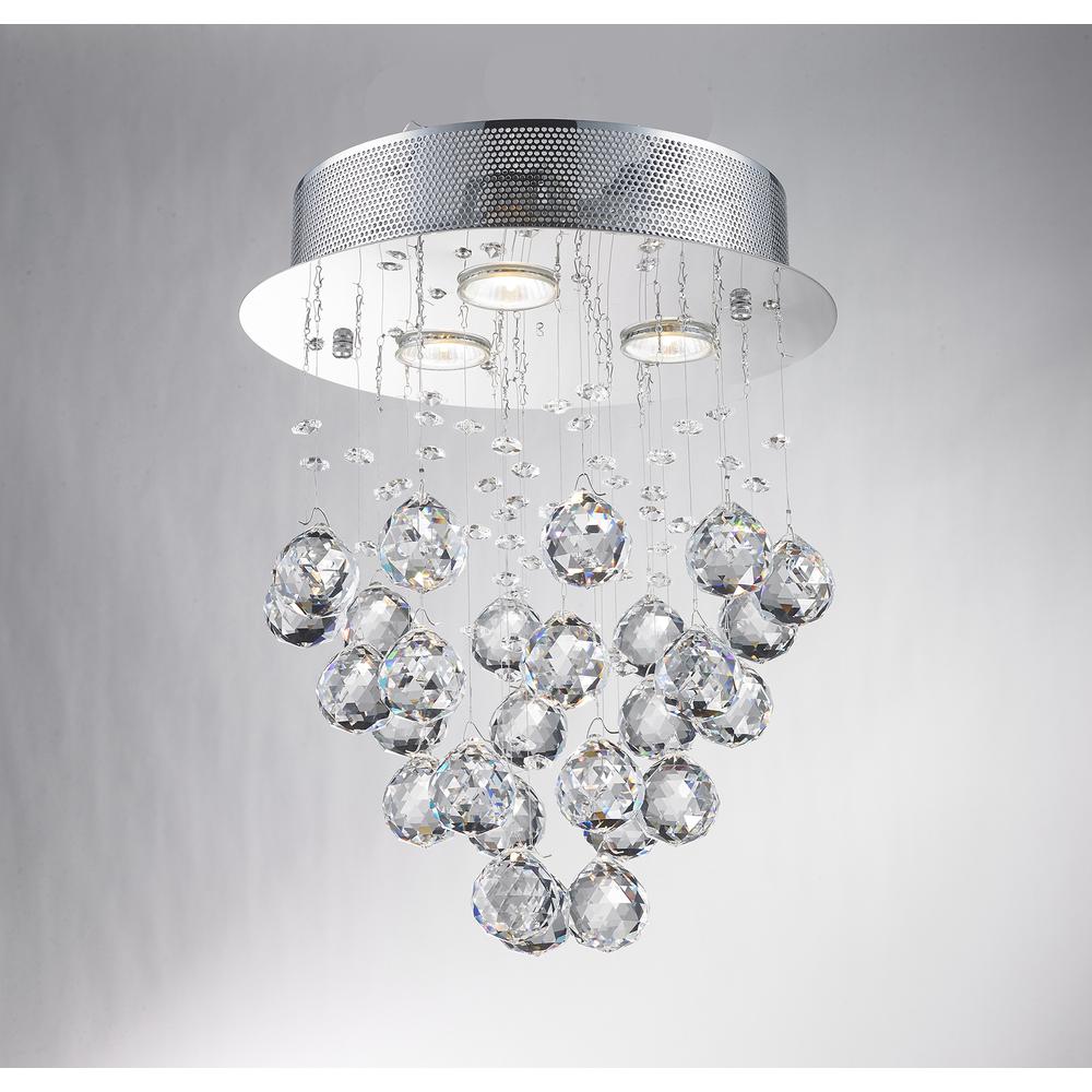 Flush Mount Chrome Metal & Crystal. Picture 1