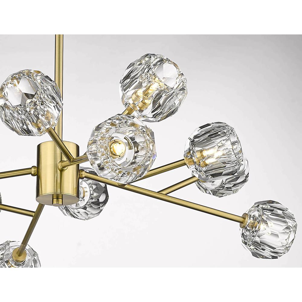 Chandelier Gold Iron & Crystal. Picture 2