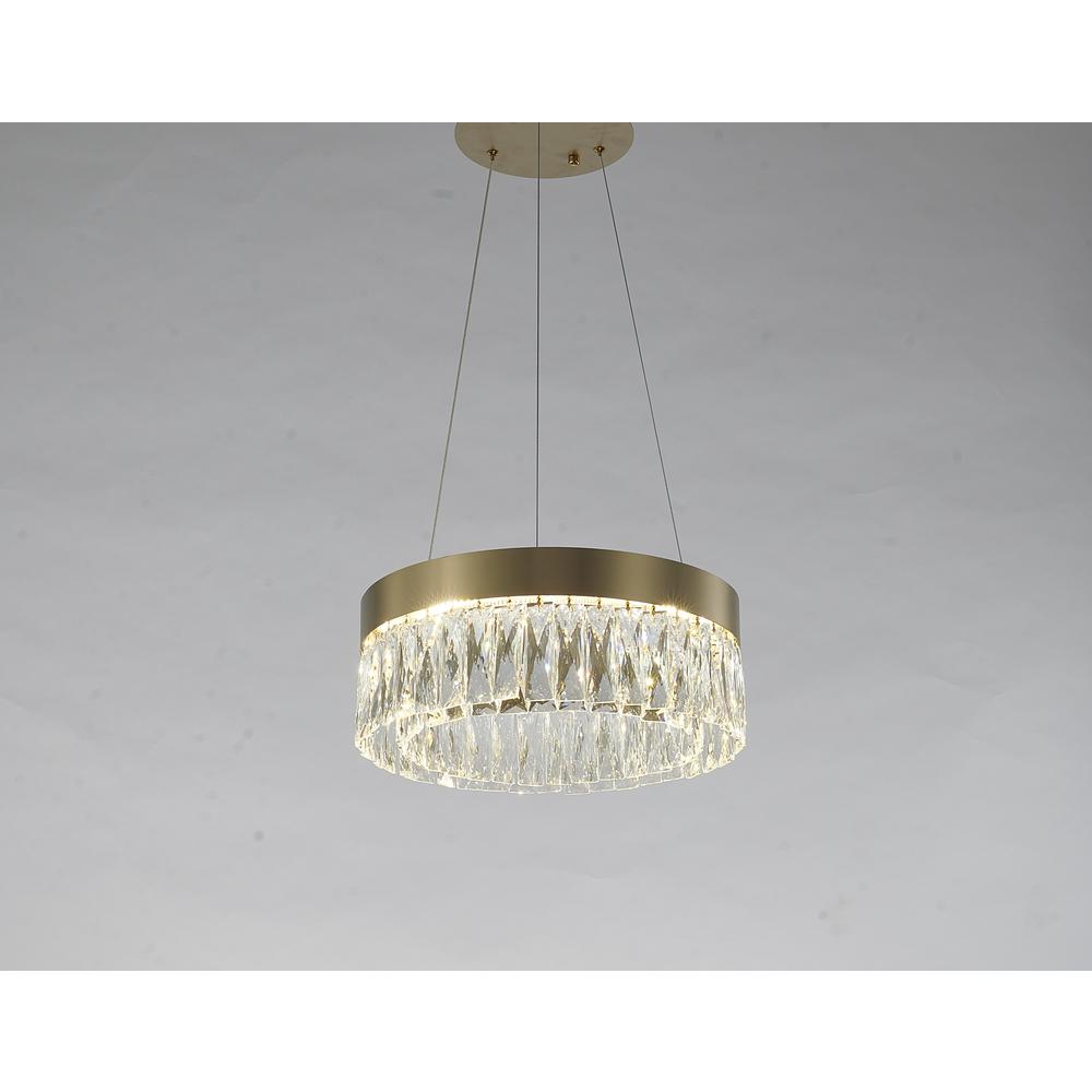 LED Chandelier Gold Stainless Steel & Crystal. Picture 2