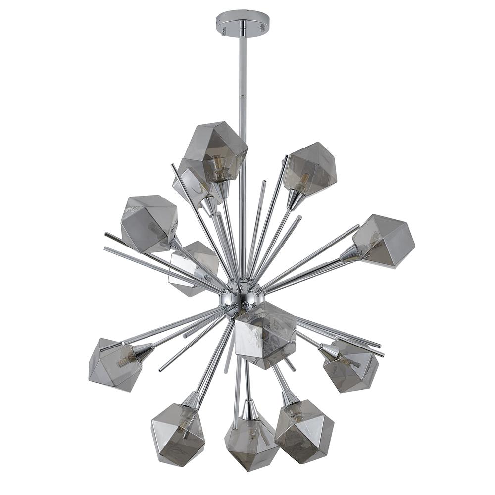 Chandelier Chrome Metal & Glass. Picture 2
