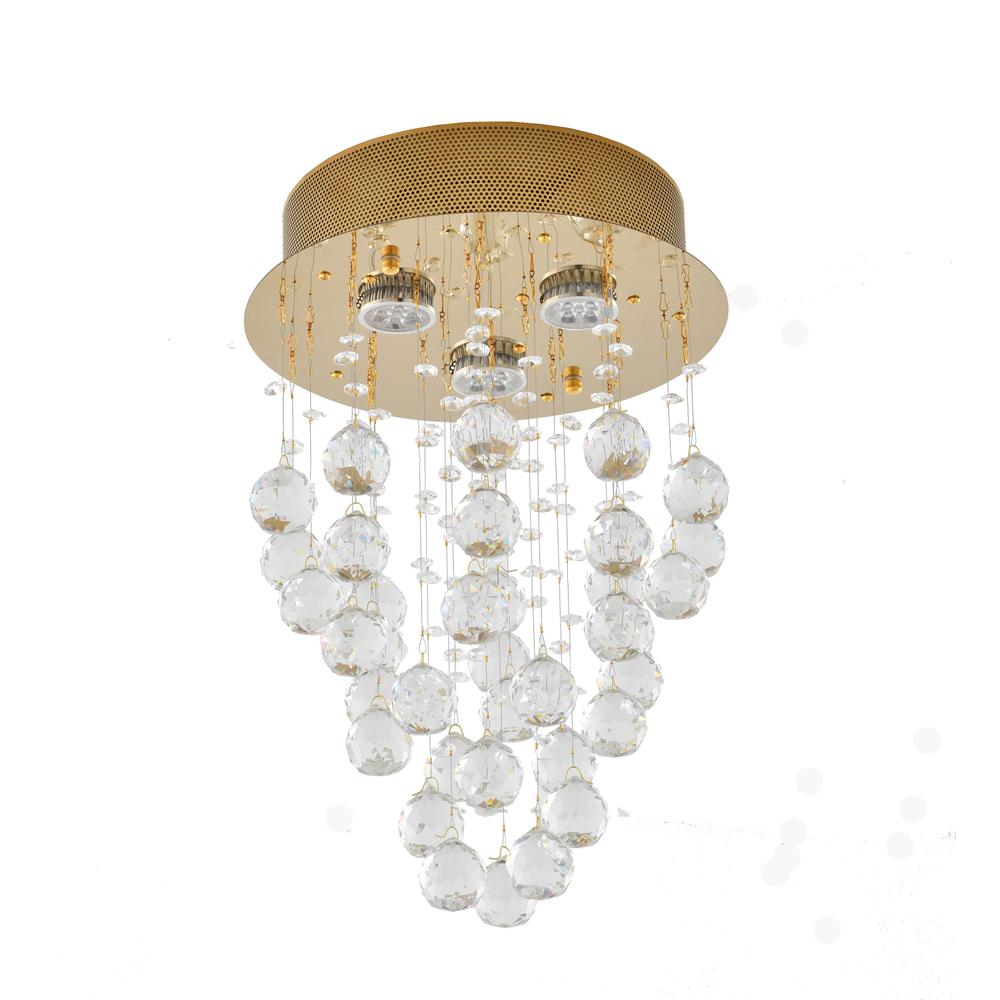 Semi Flush Mount Gold Metal & Crystal. Picture 2