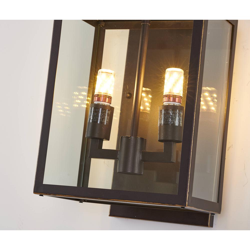 Outdoor Wall Sconce Bronzed Black Stainless Steel & Glass. Picture 5