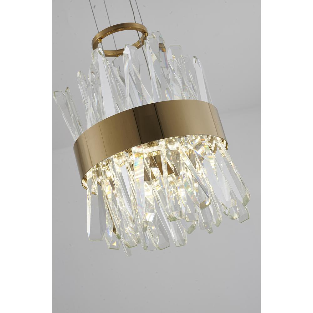 LED Pendant Gold Stainless Steel & Crystal. Picture 4