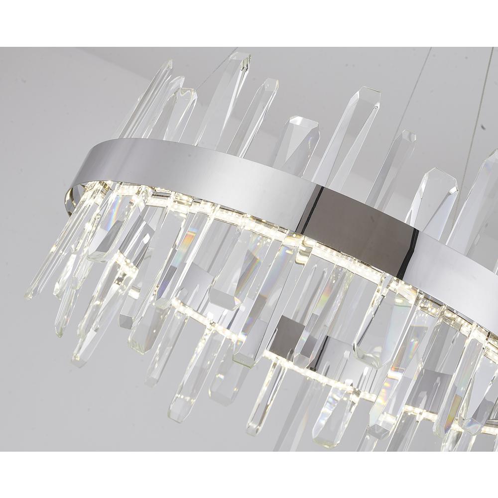 LED Chandelier  Chrome Stainless Steel & Crystal. Picture 3