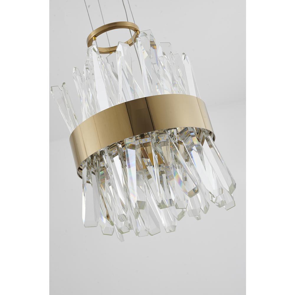LED Pendant Gold Stainless Steel & Crystal. Picture 3