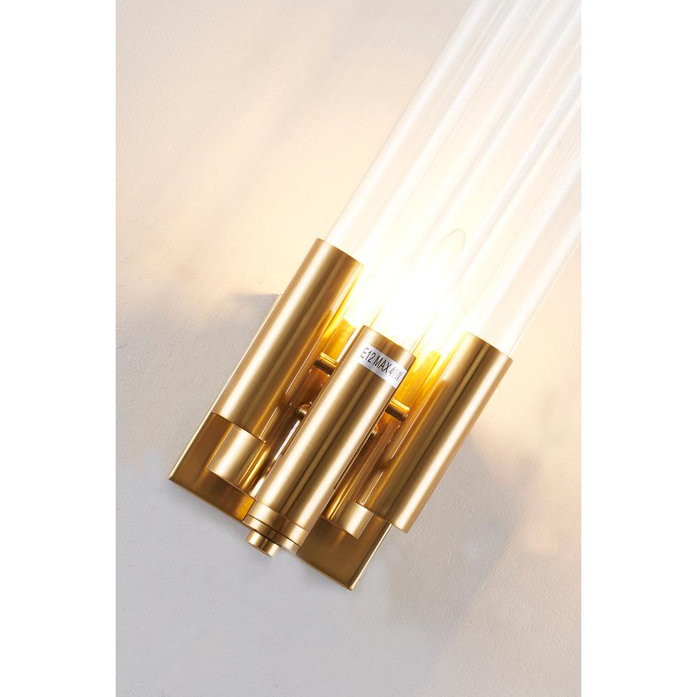 Wall Sconce Gold Metal & Glass. Picture 3