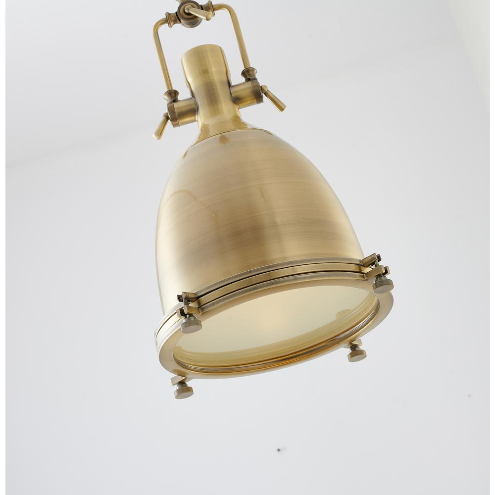 Single Pendant Lighting  Brass Metal & Glass. Picture 3