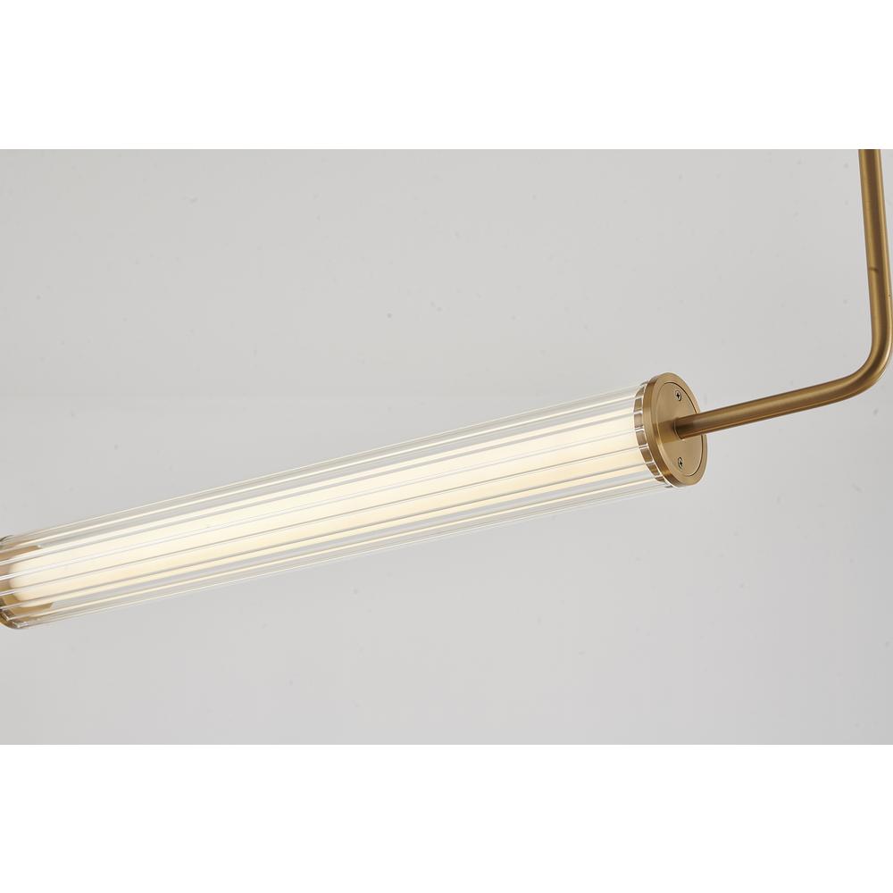 LED Chandelier  Brass Stainless Steel & Glass. Picture 4