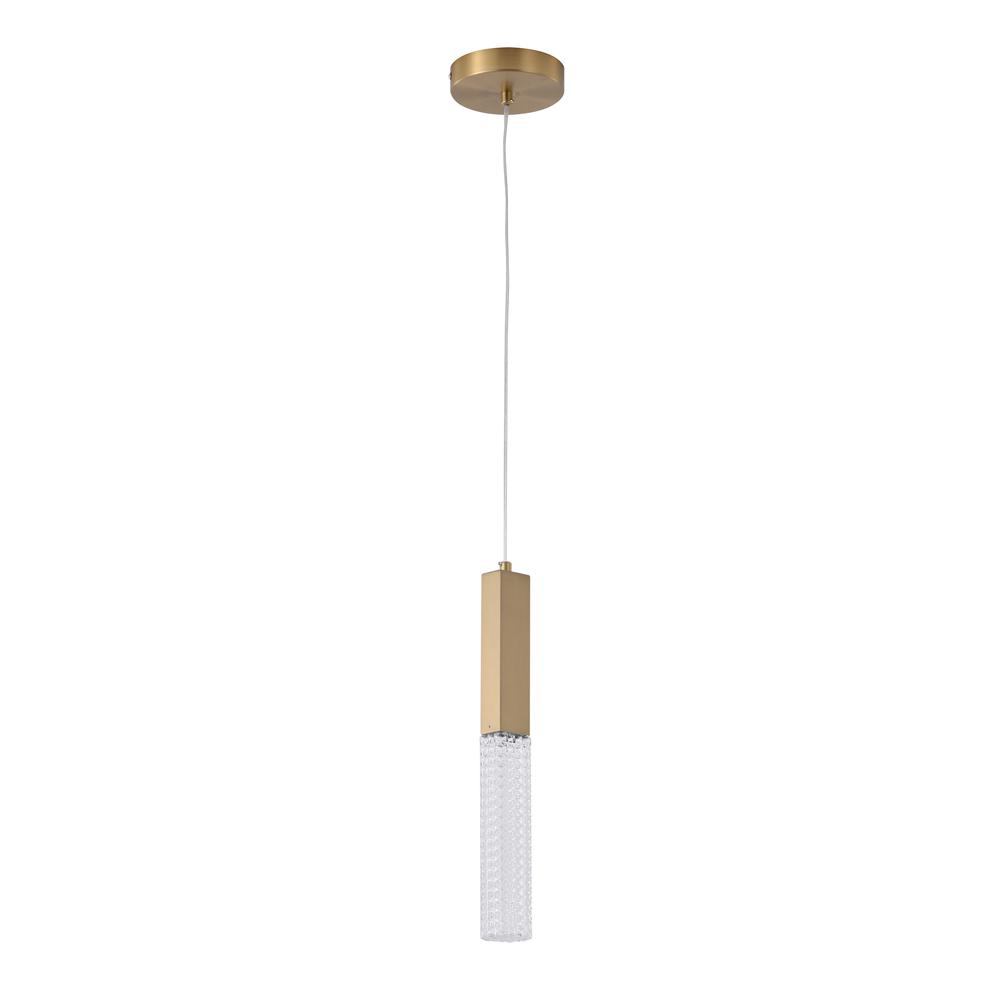 LED Pendant Gold Stainless Steel & Glass. Picture 2