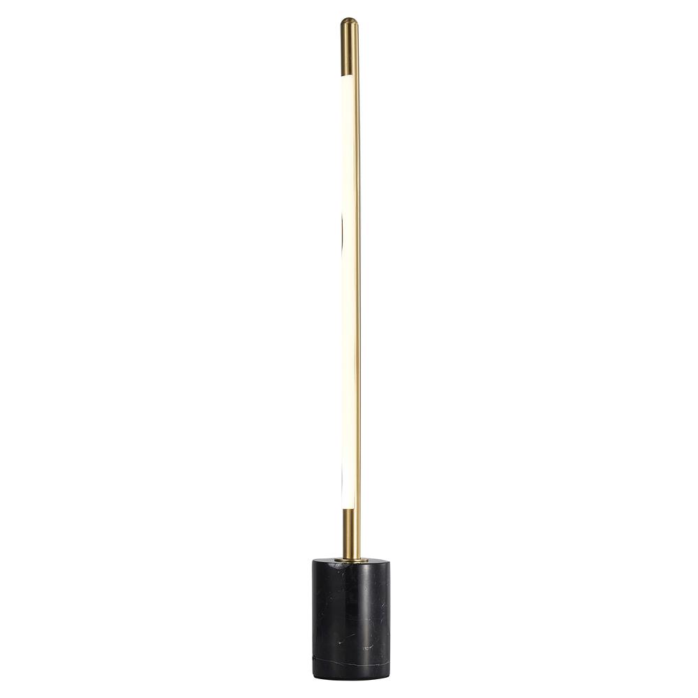 LED Table Lamp Brass & Black Stainless Steel & Marble. Picture 2