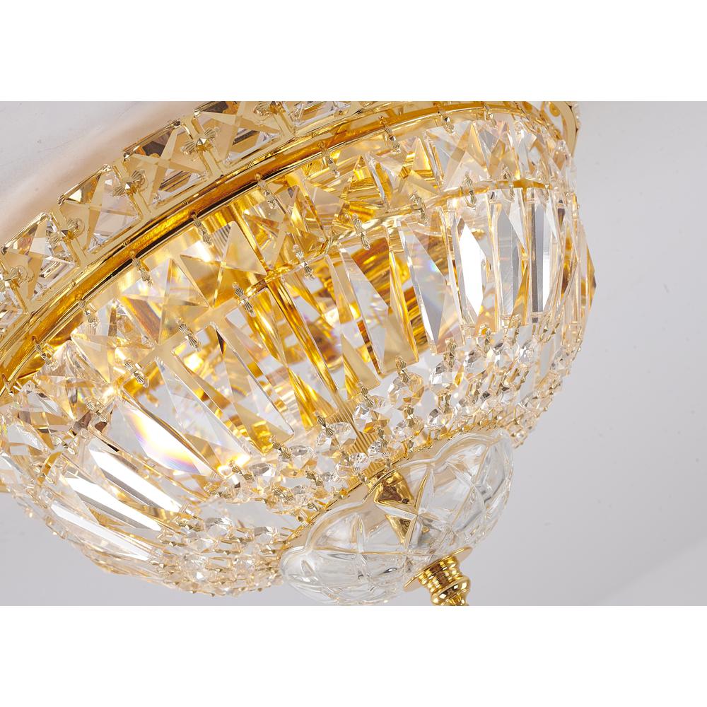 Flush Mount Gold Metal & Crystal. Picture 4