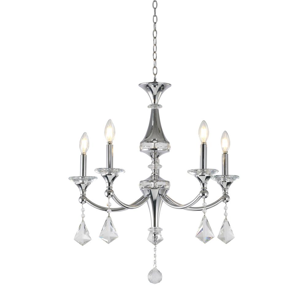 Chandelier Chrome Iron & Crystal. Picture 1