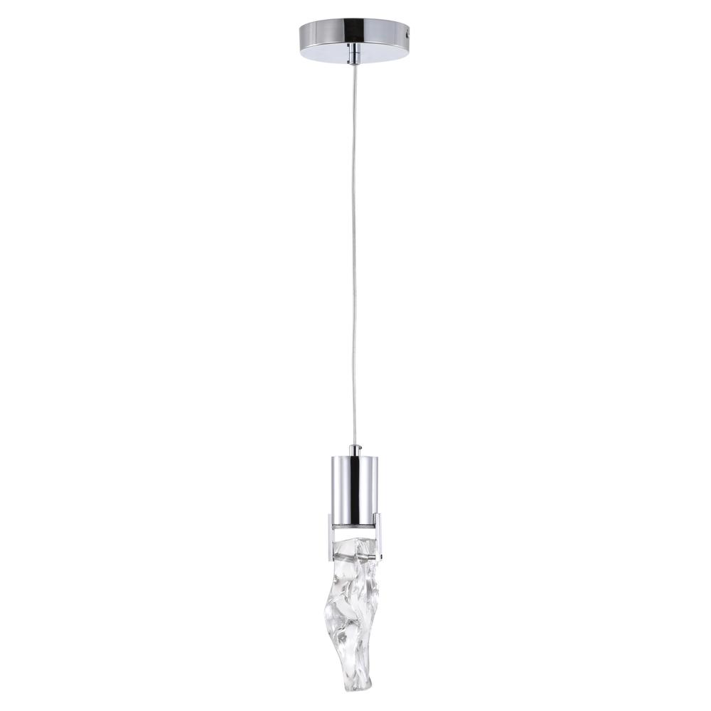 LED Pendant Chrome Metal & Crystal. Picture 2