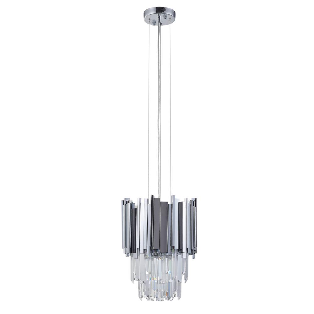 Single Pendant Lighting Chrome Stainless Steel & Crystal. Picture 2