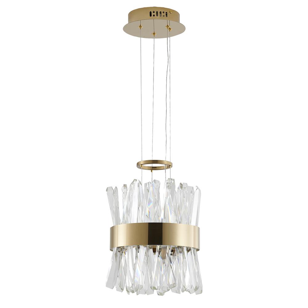 LED Pendant Gold Stainless Steel & Crystal. Picture 2