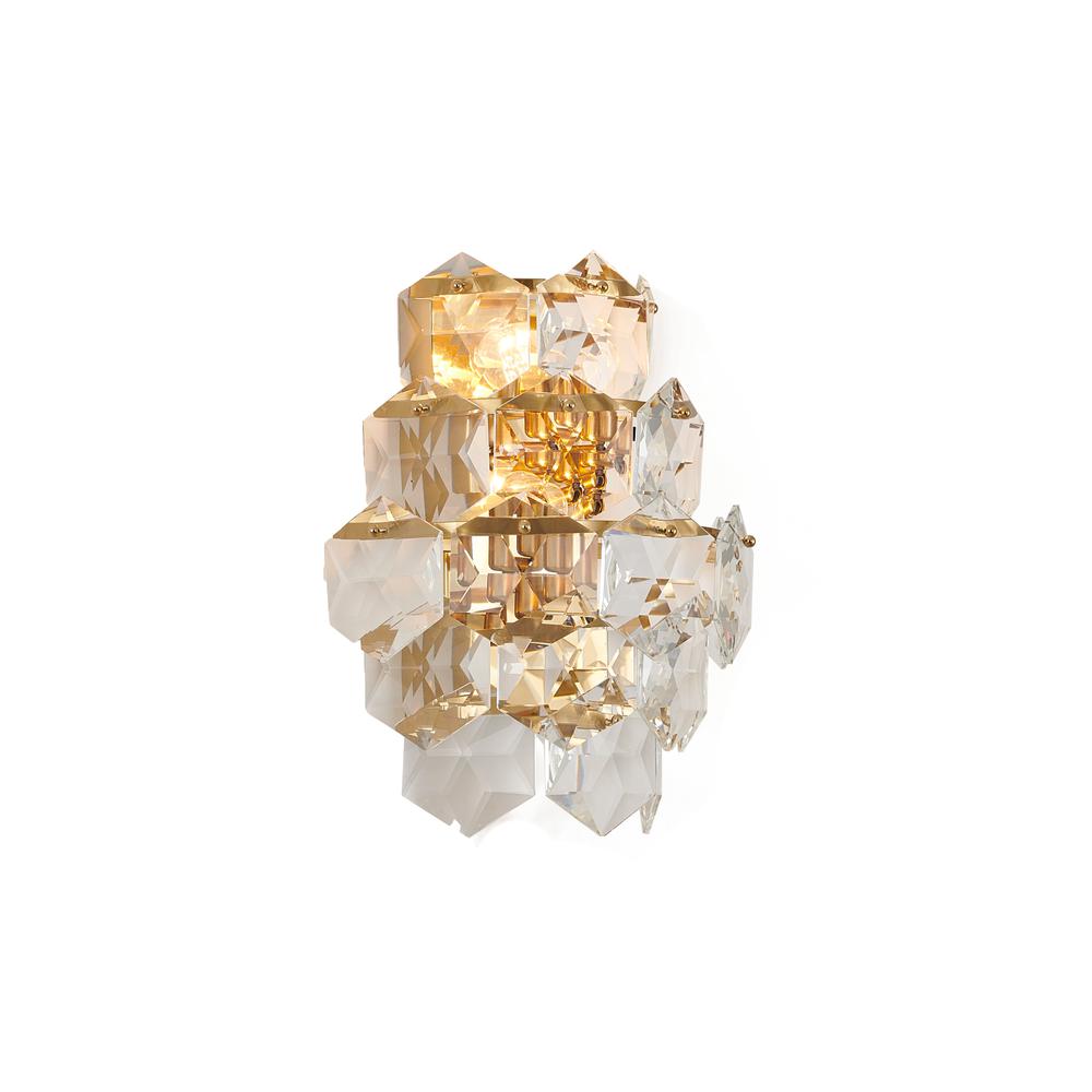 Wall Sconce Gold Stainless Steel & Crystal. Picture 1