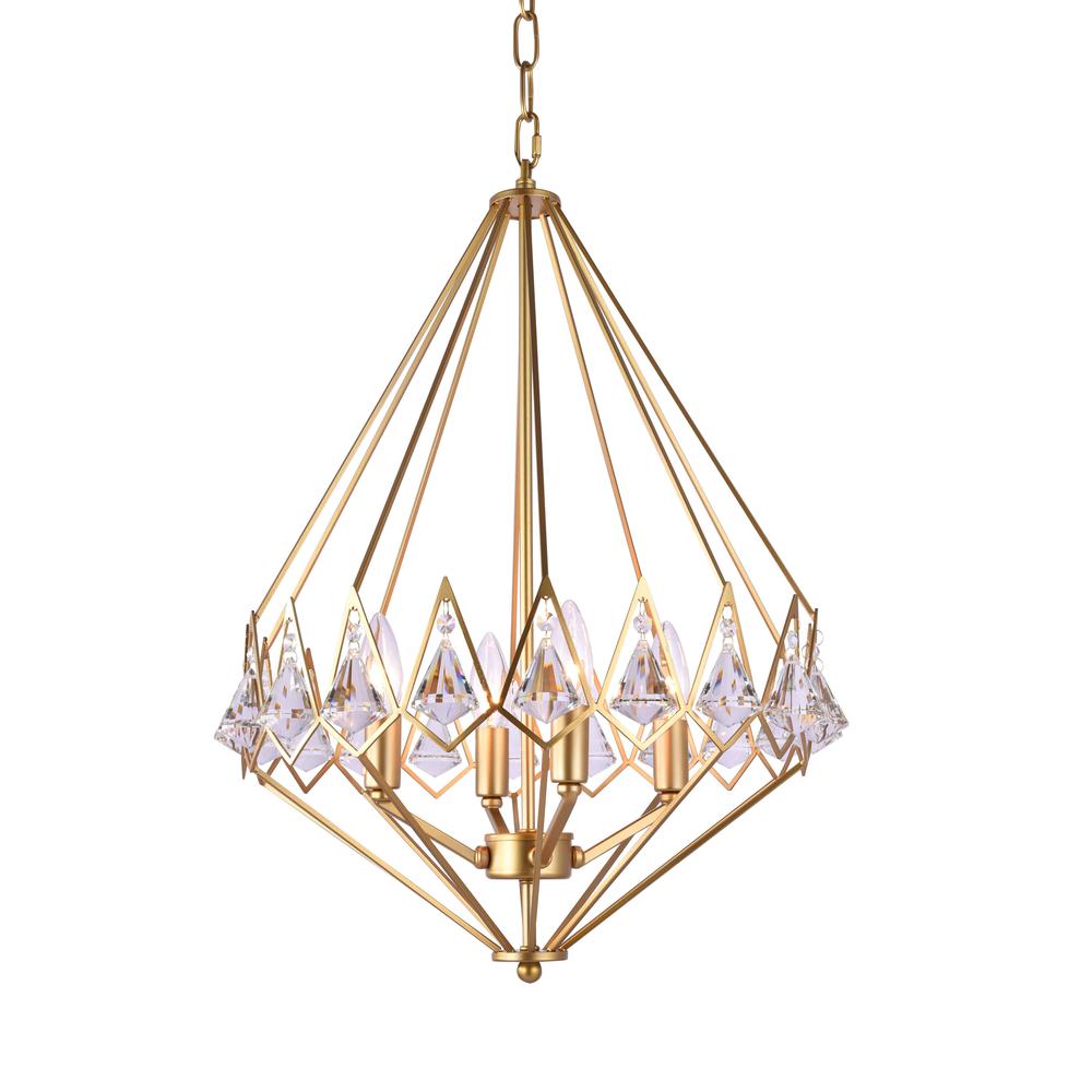 Chandelier Gold Metal & Crystal. Picture 1