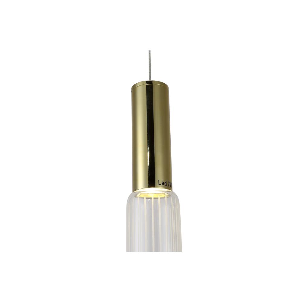 LED Pendant Gold Metal & Glass. Picture 3