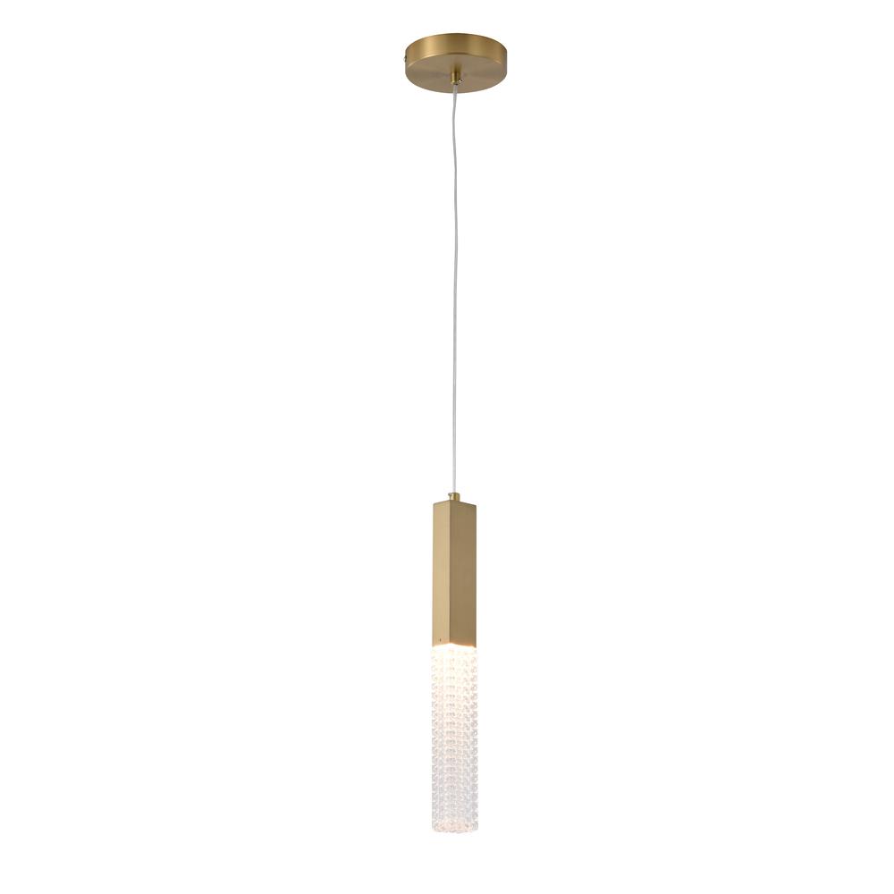 LED Pendant Gold Stainless Steel & Glass. Picture 1