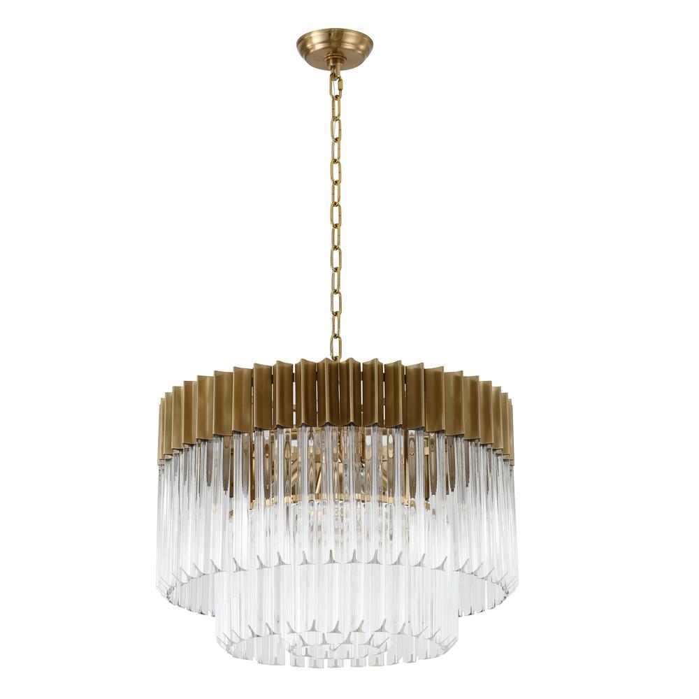 Chandelier Brass Stainless Steel & Crystal. Picture 2