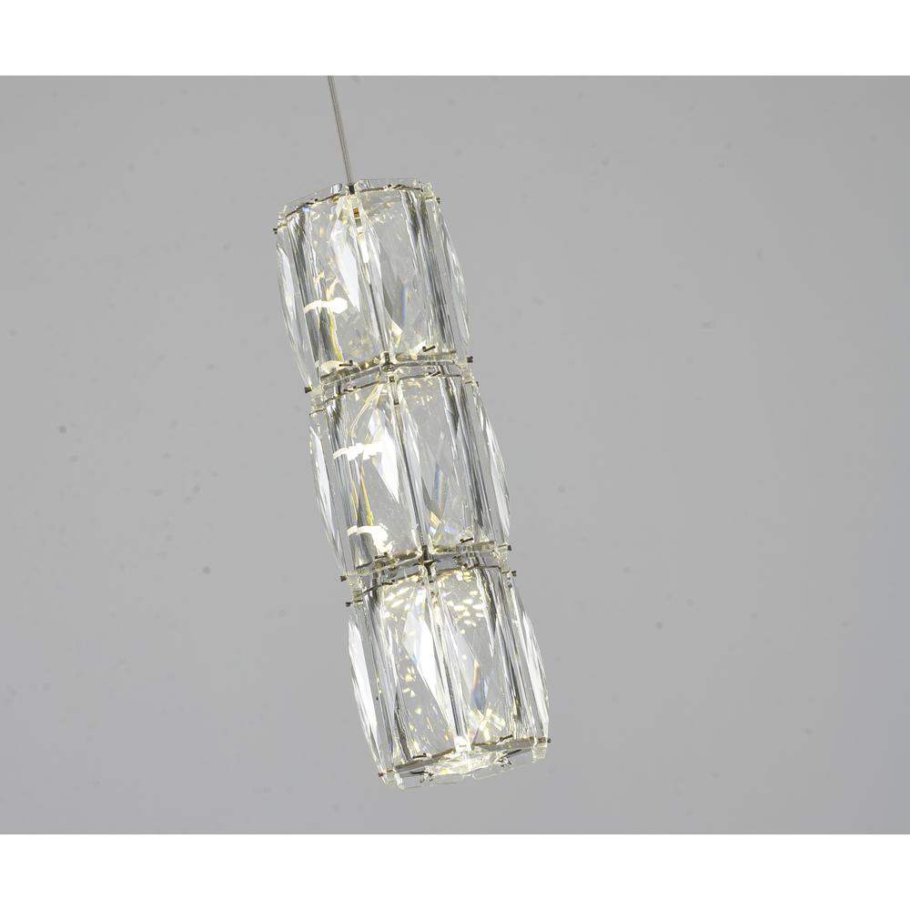 LED Single Pendant Lighting Chrome Metal & Crystal. Picture 2