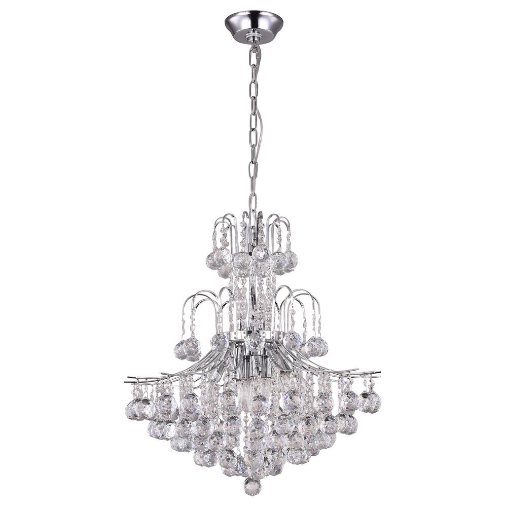 Chandelier Chrome Metal & Crystal. Picture 3