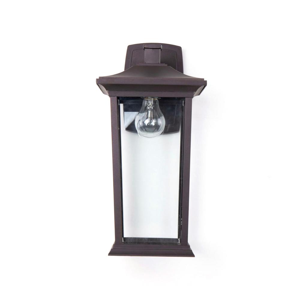 Outdoor Wall Sconce Black Metal & Glass. Picture 2