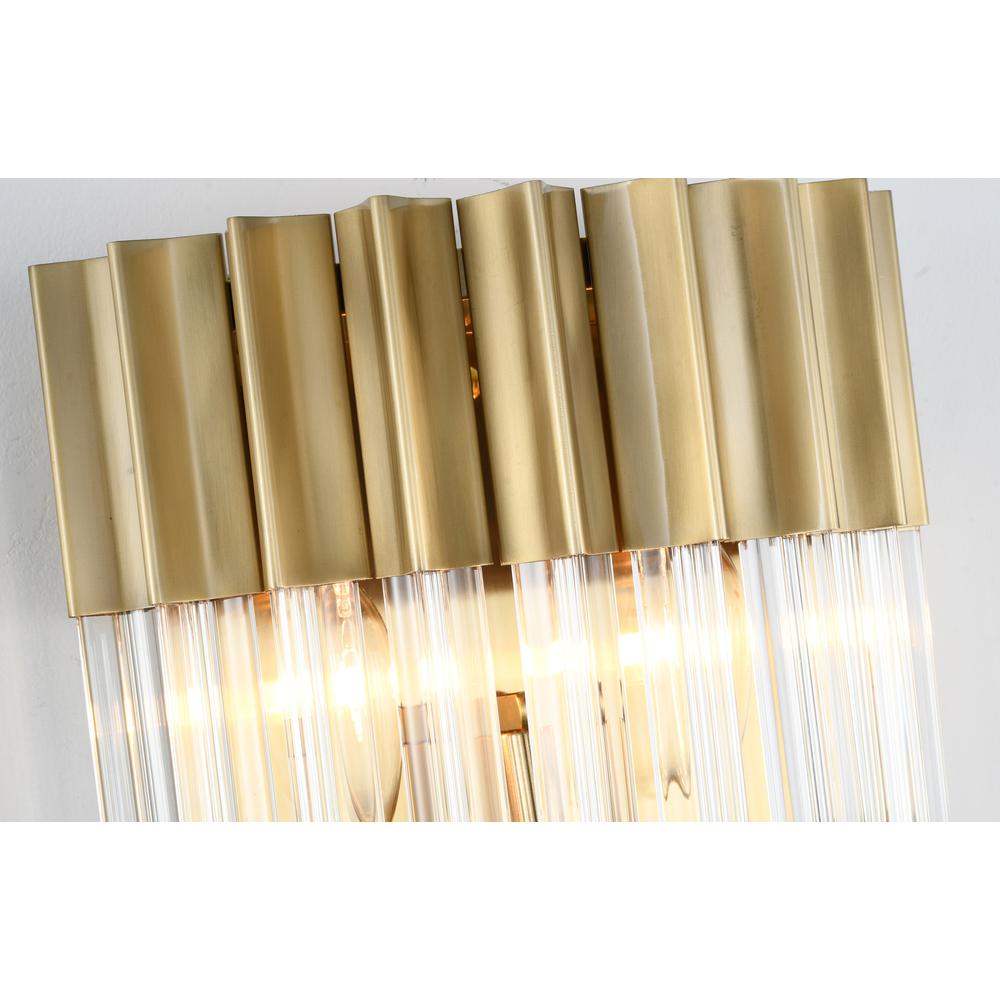 Wall Sconce Brass Stainless Steel & Crystal. Picture 3