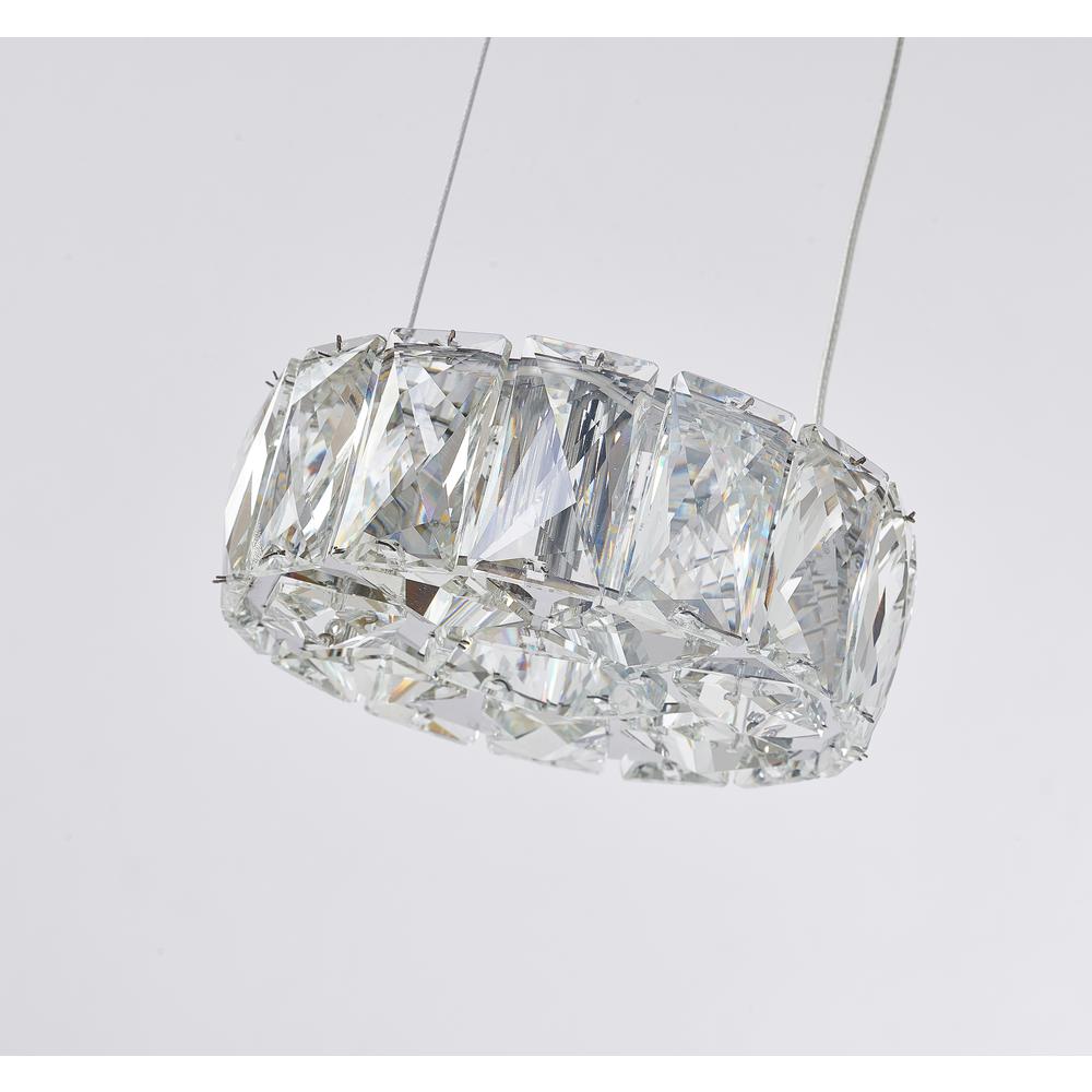 LED Single Pendant Lighting Chrome Metal & Crystal. Picture 3