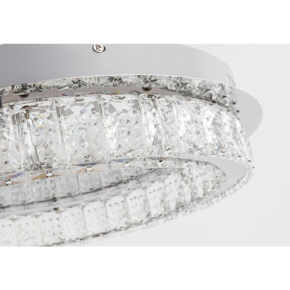 LED Flush Mount Chrome Stainless Steel & Crystal. Picture 1