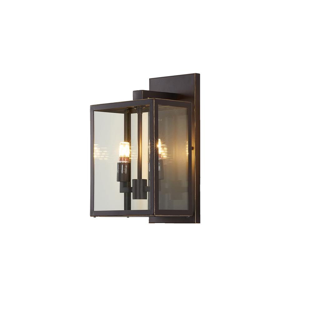 Outdoor Wall Sconce Bronzed Black Stainless Steel & Glass. Picture 3