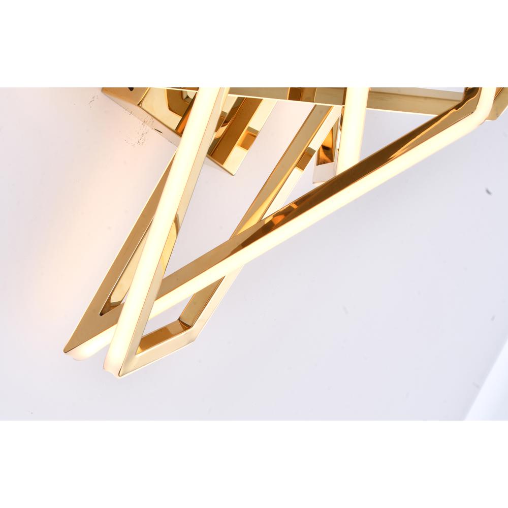 LED Wall Sconce Gold Stainless Steel & Acrylic. Picture 5