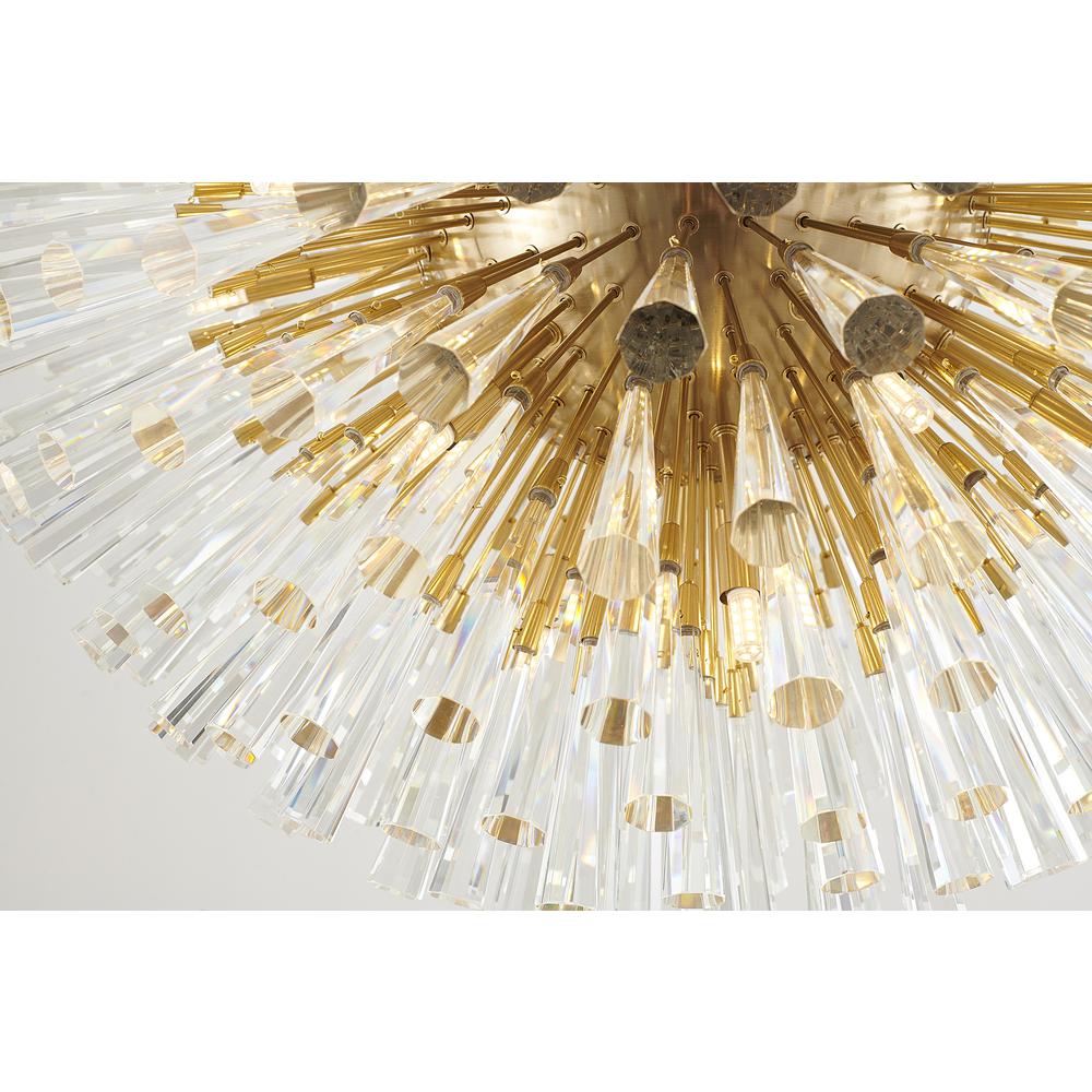 Chandelier Brass Metal & Crystal. Picture 5