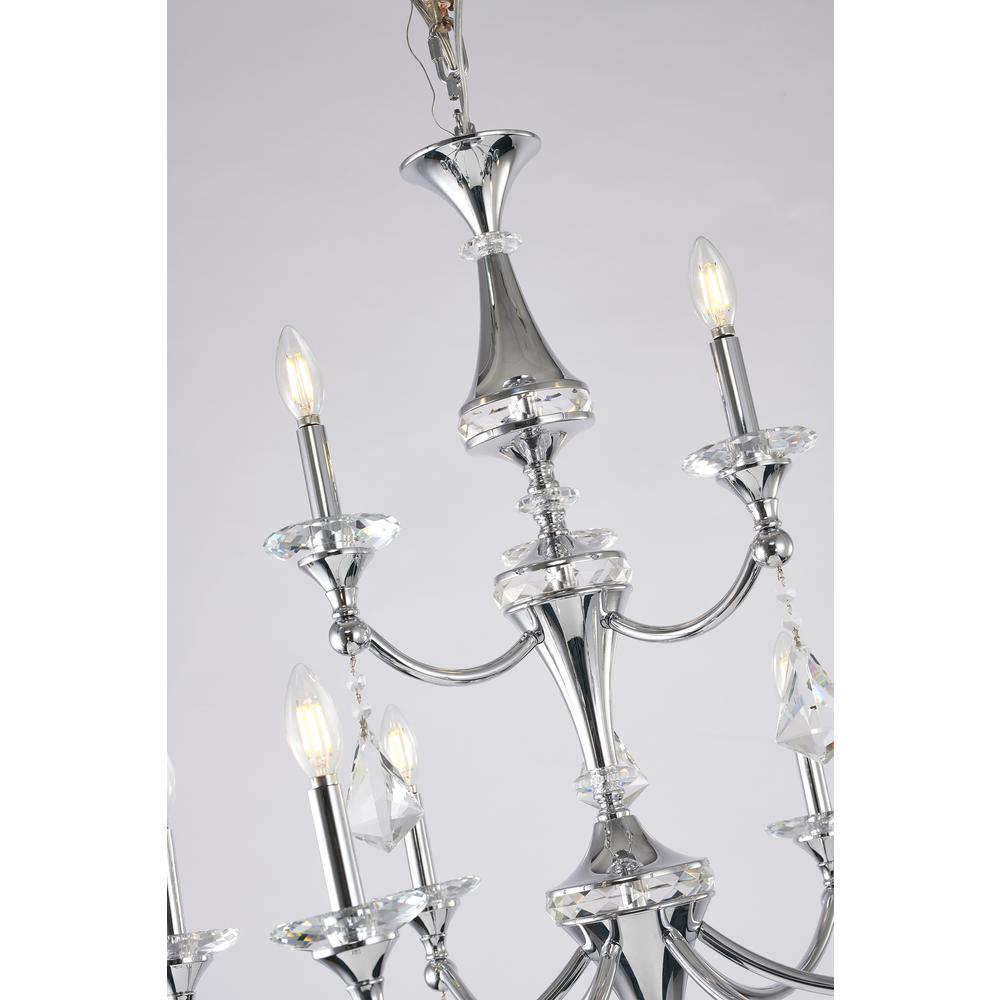Chandelier Chrome Iron & Crystal. Picture 3