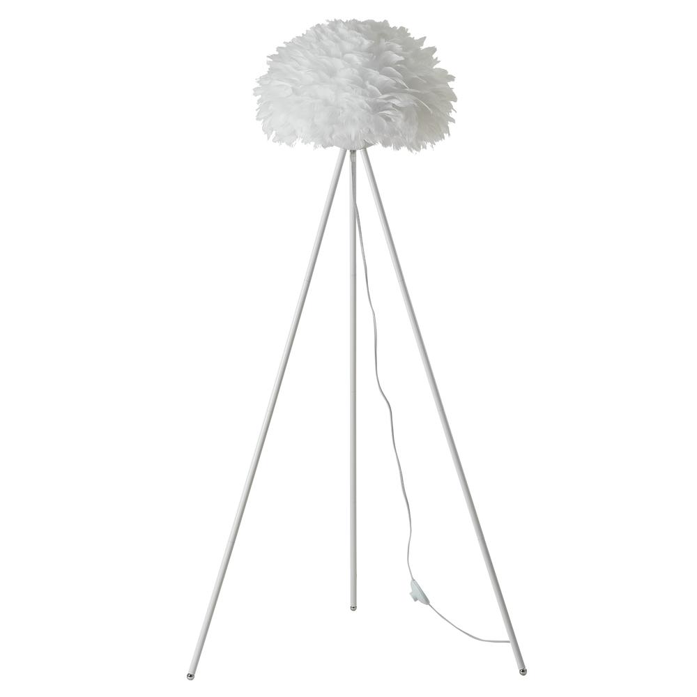 Floor Lamp White Iron & Feather. Picture 2