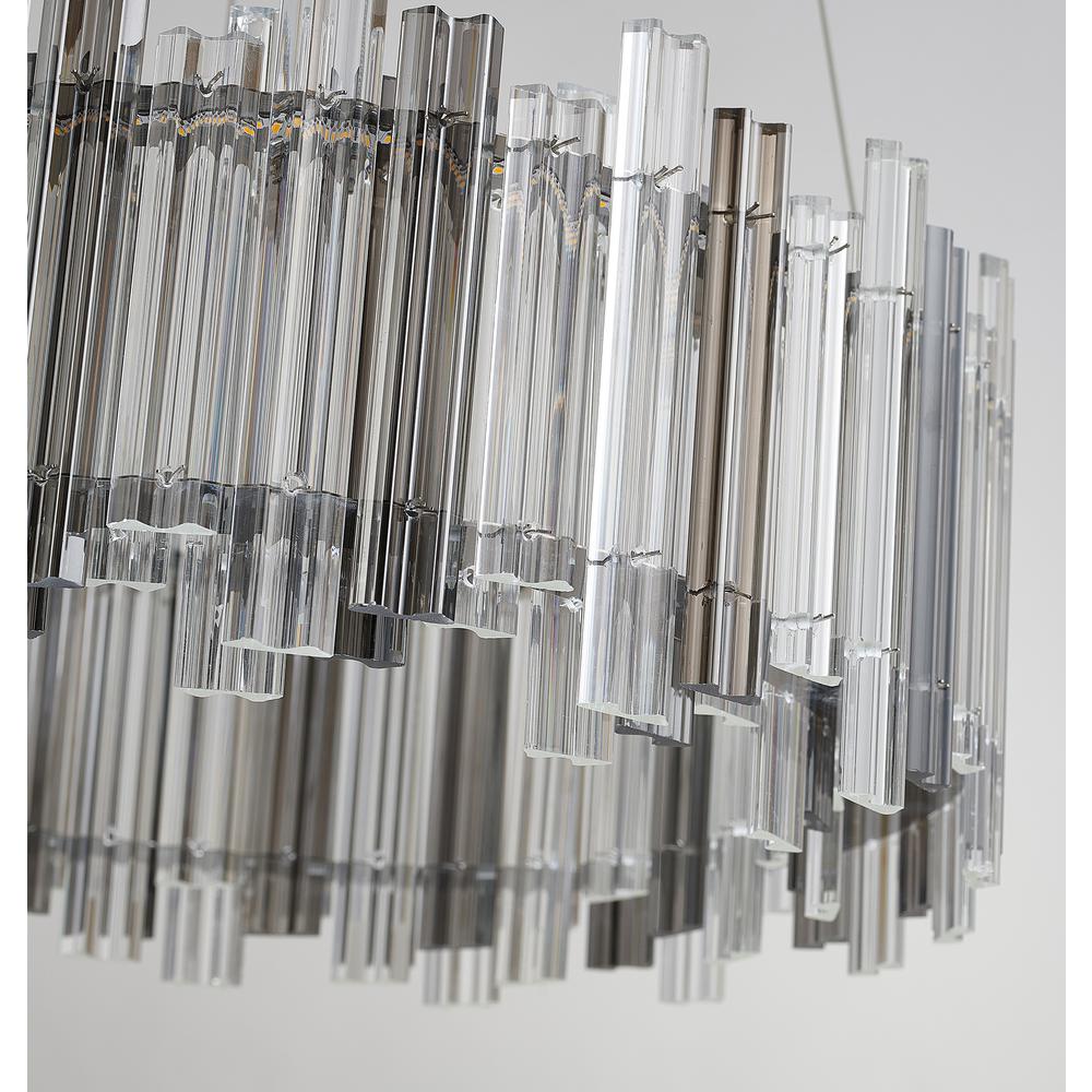 LED Chandelier Chrome Metal & Glass. Picture 3
